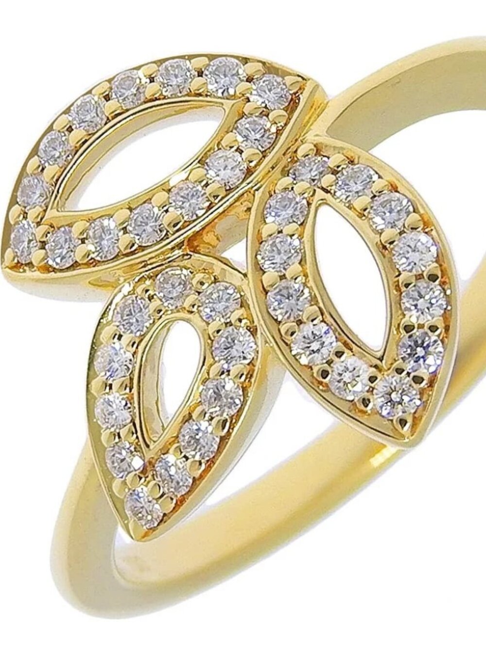 HARRY WINSTON Lily cluster mini Ring K18 yellow gold/diamond #5.1(US Size)